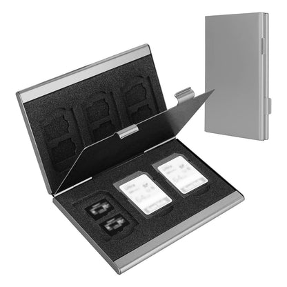 Silver High-Quality Aluminum SD & TF Card Case - Premium Storage Solution for Memory Cards(Memory card not V888-ELOSUNG36857