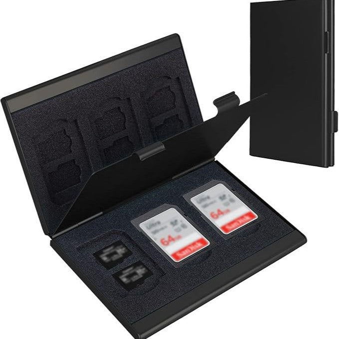 Black High-Quality Aluminum SD & TF Card Case - Premium Storage Solution for Memory Cards(Memory card not V888-ELOSUNG36858