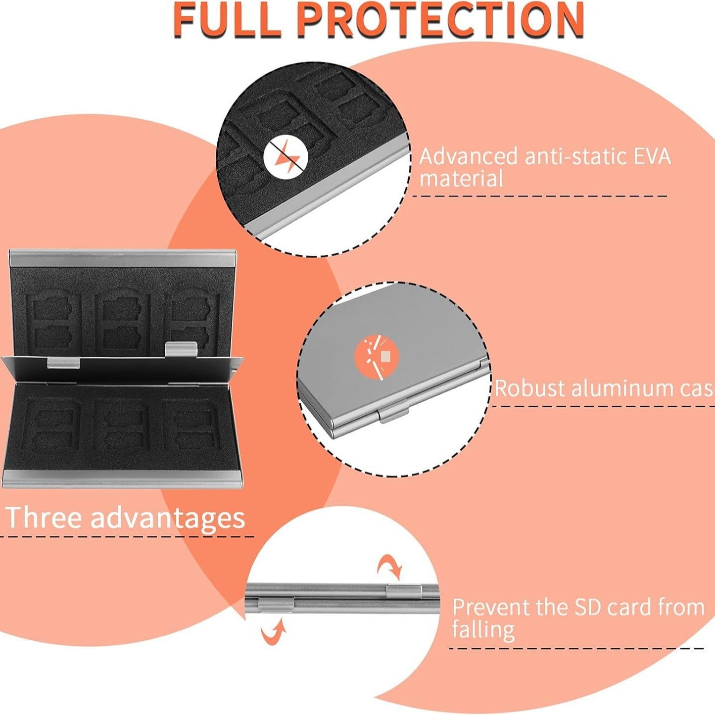 Blue High-Quality Aluminum SD & TF Card Case - Premium Storage Solution for Memory Cards(Memory card not V888-ELOSUNG36860