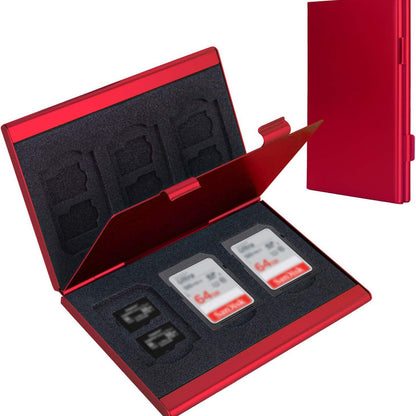Red High-Quality Aluminum SD & TF Card Case - Premium Storage Solution for Memory Cards(Memory card not V888-ELOSUNG36861