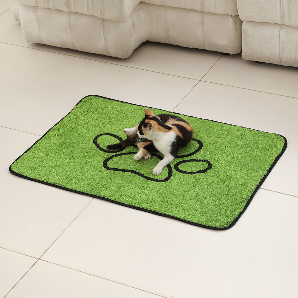 2 Pcs Artificial Grass Pet Mat - Soft, Fast-Drying & Non-Slip Sleeping Pad for Cats and Dogs(90*104cm) V888-ELOSUNG36868