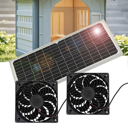 Solar Panel Fan Kit - 16W Monocrystalline Solar Powered Ventilation System with Dual Fans V888-ELOSUNG36869