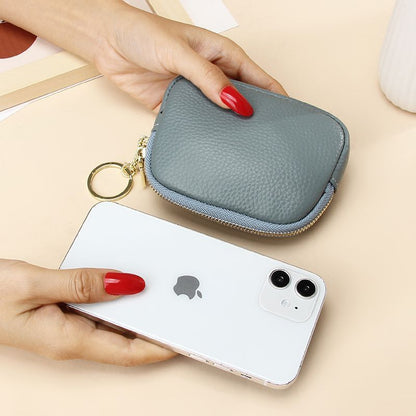 Black Stylish Mini Zipper Wallet for Women - Compact PU Coin Purse with Key Ring & Card Storage (3-Pack) V888-ELOSUNG36882