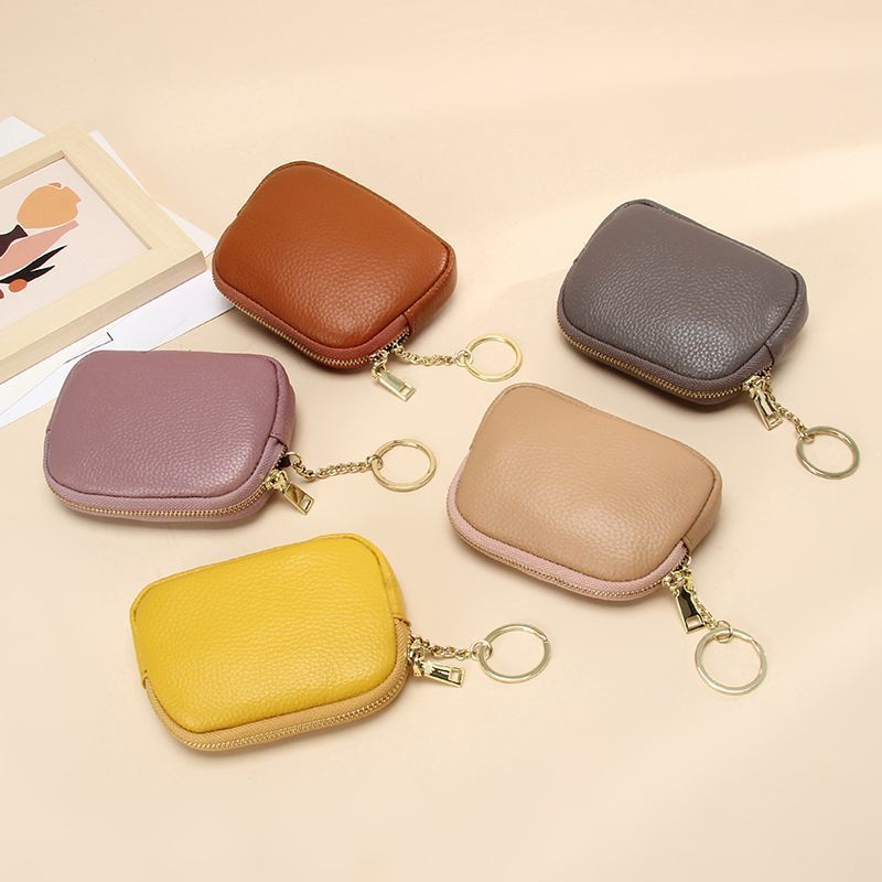 Claret Stylish Mini Zipper Wallet for Women - Compact PU Coin Purse with Key Ring & Card Storage (3-Pack) V888-ELOSUNG36884
