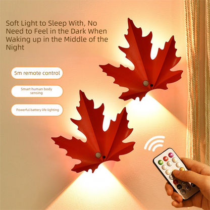 2 Pcs Maple Leaf Smart Motion-Sensing LED Night Light - Magnetic & Self-Adhesive V888-ELOSUNG36885