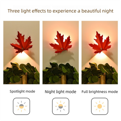 2 Pcs Maple Leaf Smart Motion-Sensing LED Night Light - Magnetic & Self-Adhesive V888-ELOSUNG36885