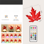 2 Pcs Maple Leaf Smart LED Night Light - Battery-Powered Motion Sensor with Remote Control & Color Changing V888-ELOSUNG36886
