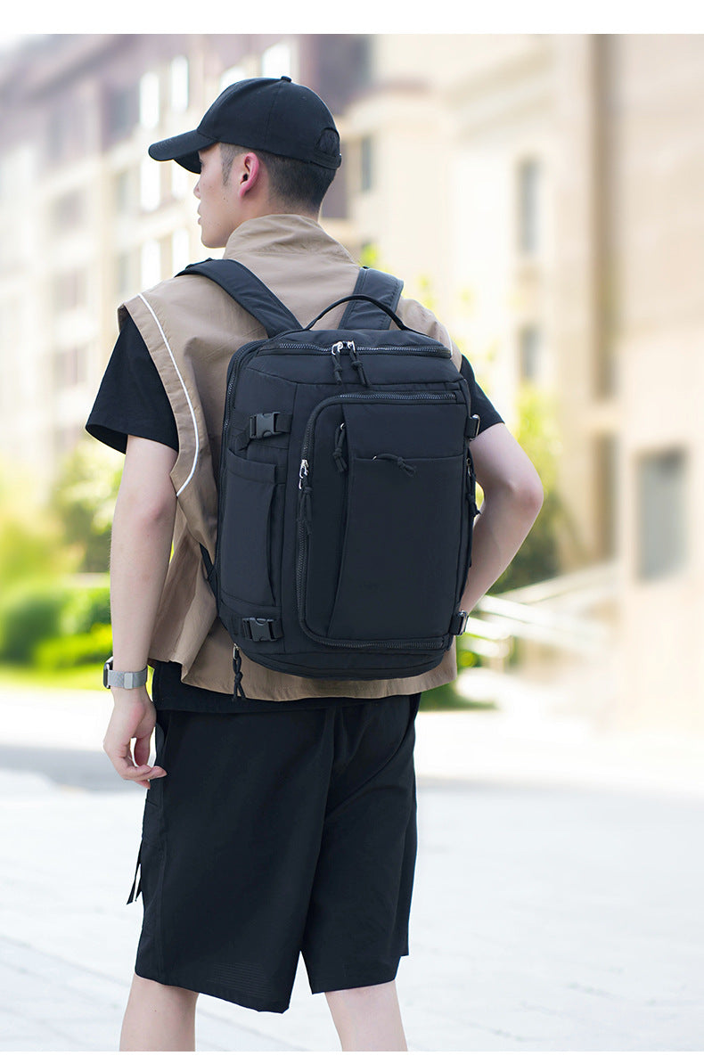 Black Stylish & Spacious Backpack - Lightweight, Expandable Travel & Daily Use Rucksack (31x20x43cm) V888-ELOSUNG36887