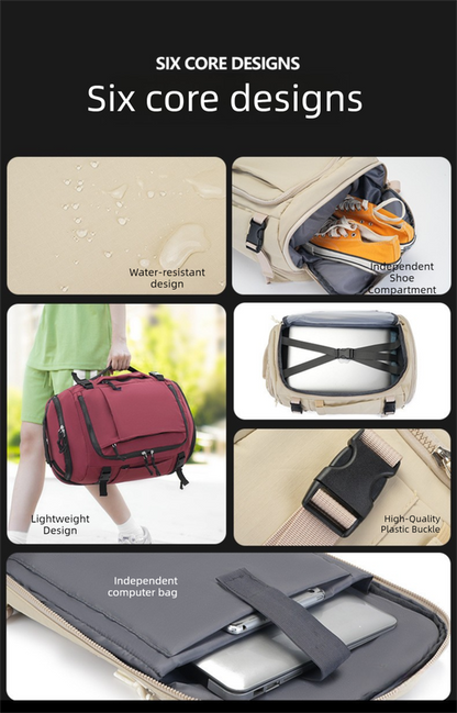 Orange Stylish & Spacious Backpack - Lightweight, Expandable Travel & Daily Use Rucksack (31x20x43cm) V888-ELOSUNG36891