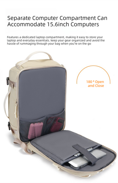 Green Stylish & Spacious Backpack - Lightweight, Expandable Travel & Daily Use Rucksack (31x20x43cm) V888-ELOSUNG36892