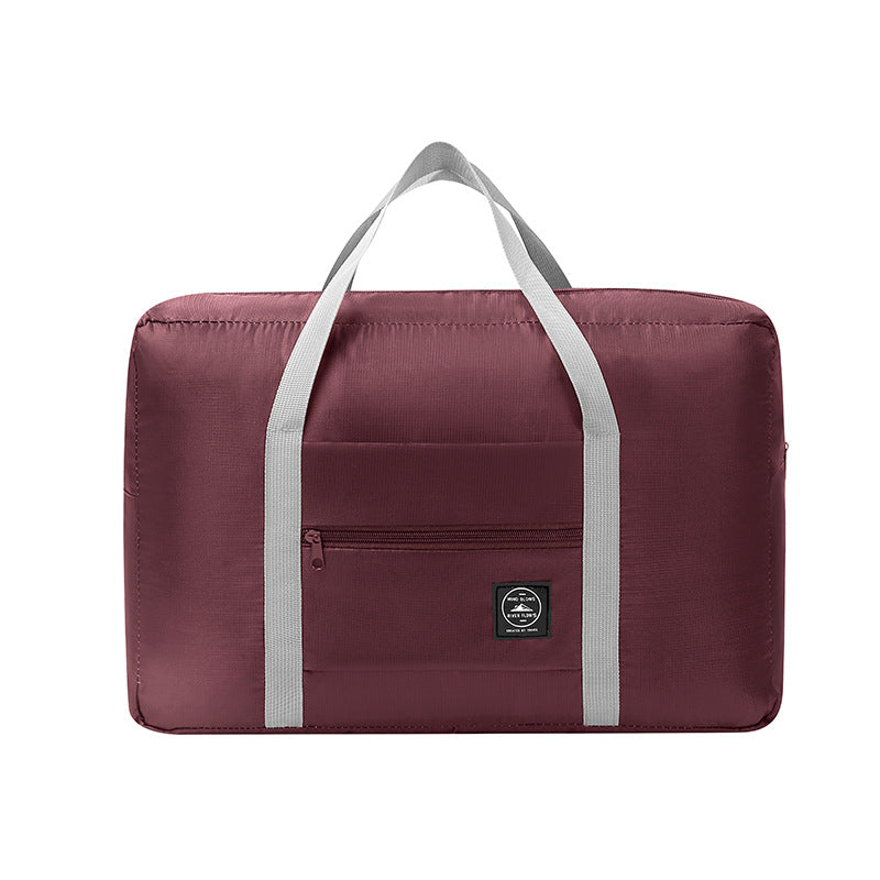 Dark Red Foldable Travel Duffel Bag - Lightweight, Waterproof Oxford Fabric Storage Bag for Short Trips, V888-ELOSUNG36904
