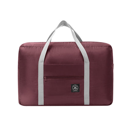 Dark Red Foldable Travel Duffel Bag - Lightweight, Waterproof Oxford Fabric Storage Bag for Short Trips, V888-ELOSUNG36904