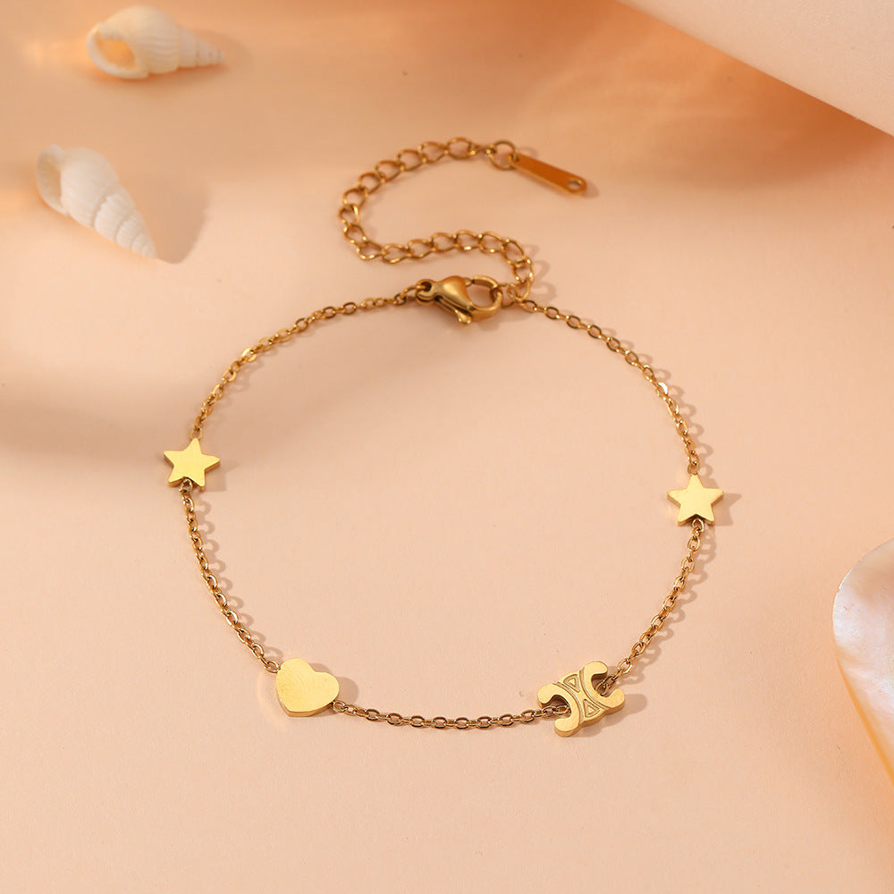 Stylish Stainless Steel Jewelry Set - Elegance Meets Durability with Parisian Arc de Triomphe Design V888-ELOSUNG36906
