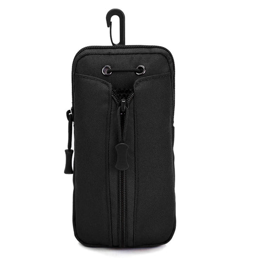Black Multi-Functional Outdoor Water Bottle & Phone Pouch - Tactical Zippered Waist Pack for Travel, Hiking, V888-ELOSUNG36910