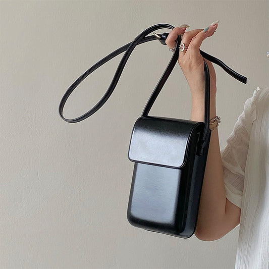 Black Stylish Women's Crossbody Phone Bag - Compact Vertical PU Leather Mini Shoulder Bag with Magnetic V888-ELOSUNG36915