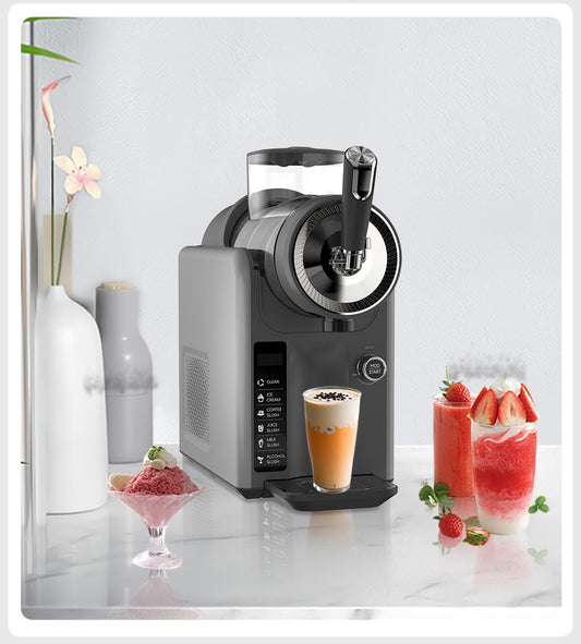 Dark Grey Compact Home Cold Drink & Ice Cream Maker - Multi-Functional Slush, Milkshake, Coffee, Cocktail & V888-ELOSUNG36919