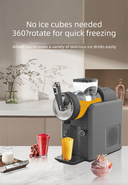 Dark Grey Compact Home Cold Drink & Ice Cream Maker - Multi-Functional Slush, Milkshake, Coffee, Cocktail & V888-ELOSUNG36919