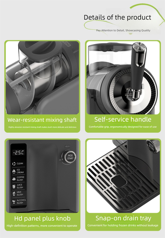 Dark Grey Compact Home Cold Drink & Ice Cream Maker - Multi-Functional Slush, Milkshake, Coffee, Cocktail & V888-ELOSUNG36919