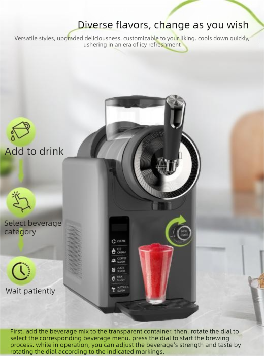 White Compact Home Cold Drink & Ice Cream Maker - Multi-Functional Slush, Milkshake, Coffee, Cocktail & Ice V888-ELOSUNG36920