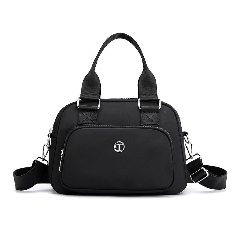 Black Large Capacity Single Shoulder Bag - Waterproof Nylon Tote with Adjustable Strap, Multi-Functional V888-ELOSUNG36921