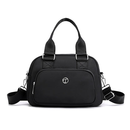 Black Large Capacity Single Shoulder Bag - Waterproof Nylon Tote with Adjustable Strap, Multi-Functional V888-ELOSUNG36921