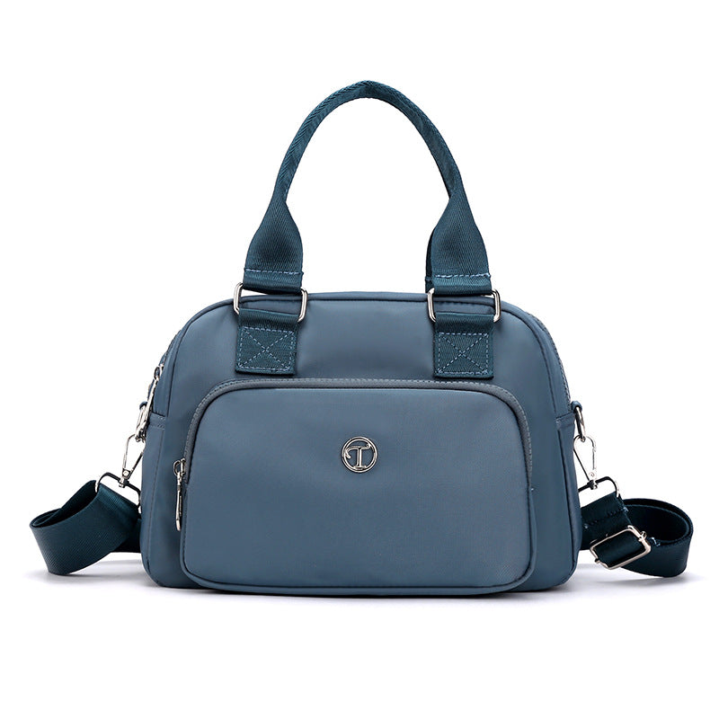 Blue Large Capacity Single Shoulder Bag - Waterproof Nylon Tote with Adjustable Strap, Multi-Functional V888-ELOSUNG36922