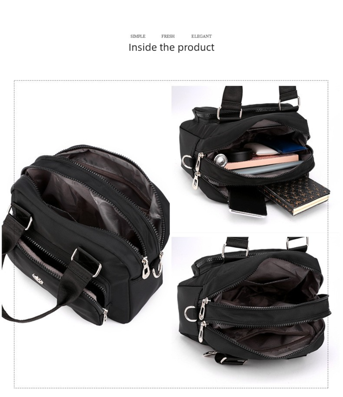 Blue Large Capacity Single Shoulder Bag - Waterproof Nylon Tote with Adjustable Strap, Multi-Functional V888-ELOSUNG36922