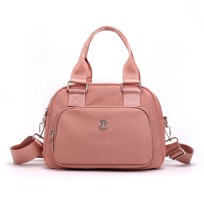 Pink Large Capacity Single Shoulder Bag - Waterproof Nylon Tote with Adjustable Strap, Multi-Functional V888-ELOSUNG36923