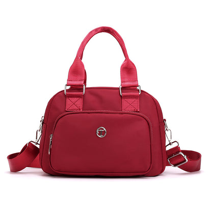 Red Large Capacity Single Shoulder Bag - Waterproof Nylon Tote with Adjustable Strap, Multi-Functional Design V888-ELOSUNG36924