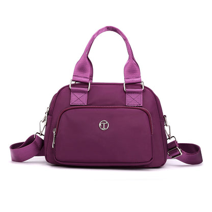 Purple Large Capacity Single Shoulder Bag - Waterproof Nylon Tote with Adjustable Strap, Multi-Functional V888-ELOSUNG36925