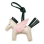Beige PU Leather Pegasus Keychain - Cute Flying Horse Pendant with Wings and Rope, 3-Pack V888-ELOSUNG36930