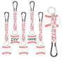 White DIY Baseball Keychain - Acrylic Ball Pendant with Nylon Rope, 2-Pack V888-ELOSUNG36937