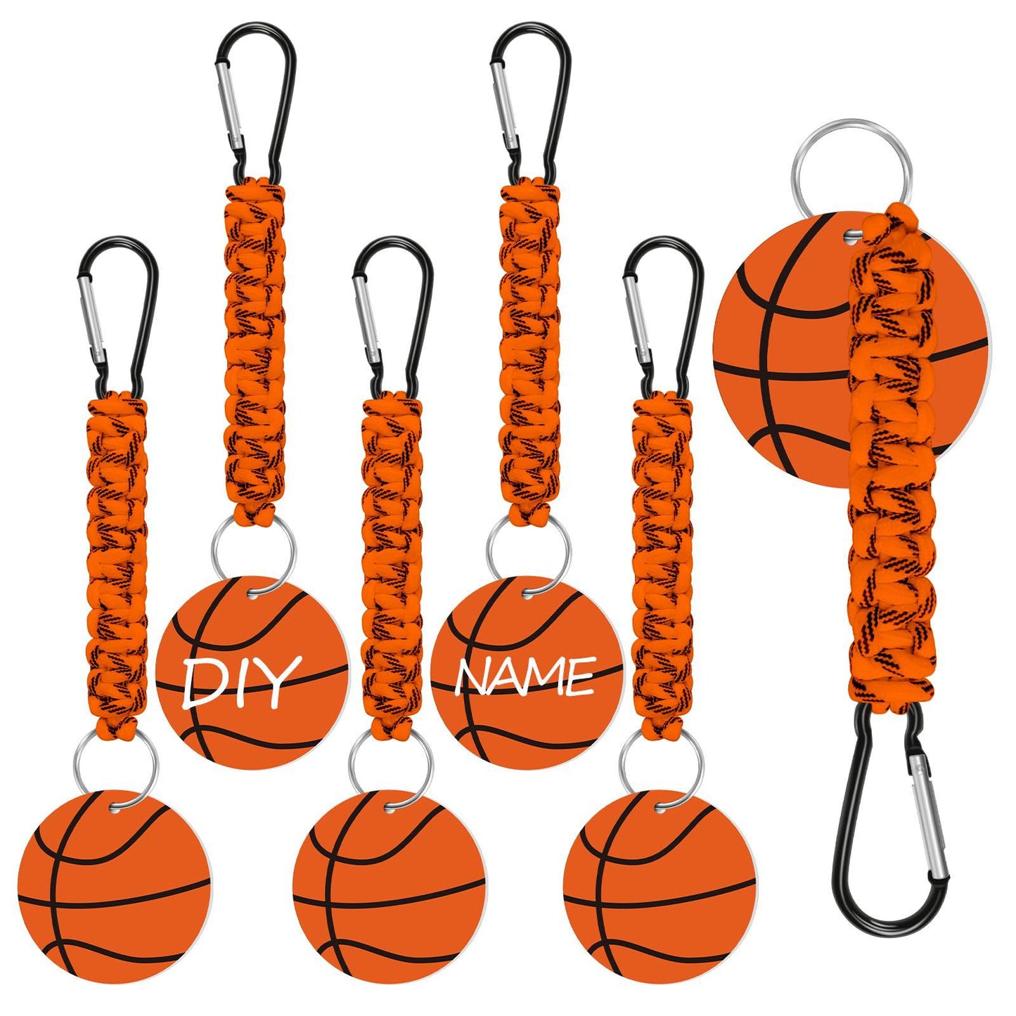 Brown DIY Basketball Keychain - Acrylic Ball Pendant with Nylon Rope, 2-Pack V888-ELOSUNG36939