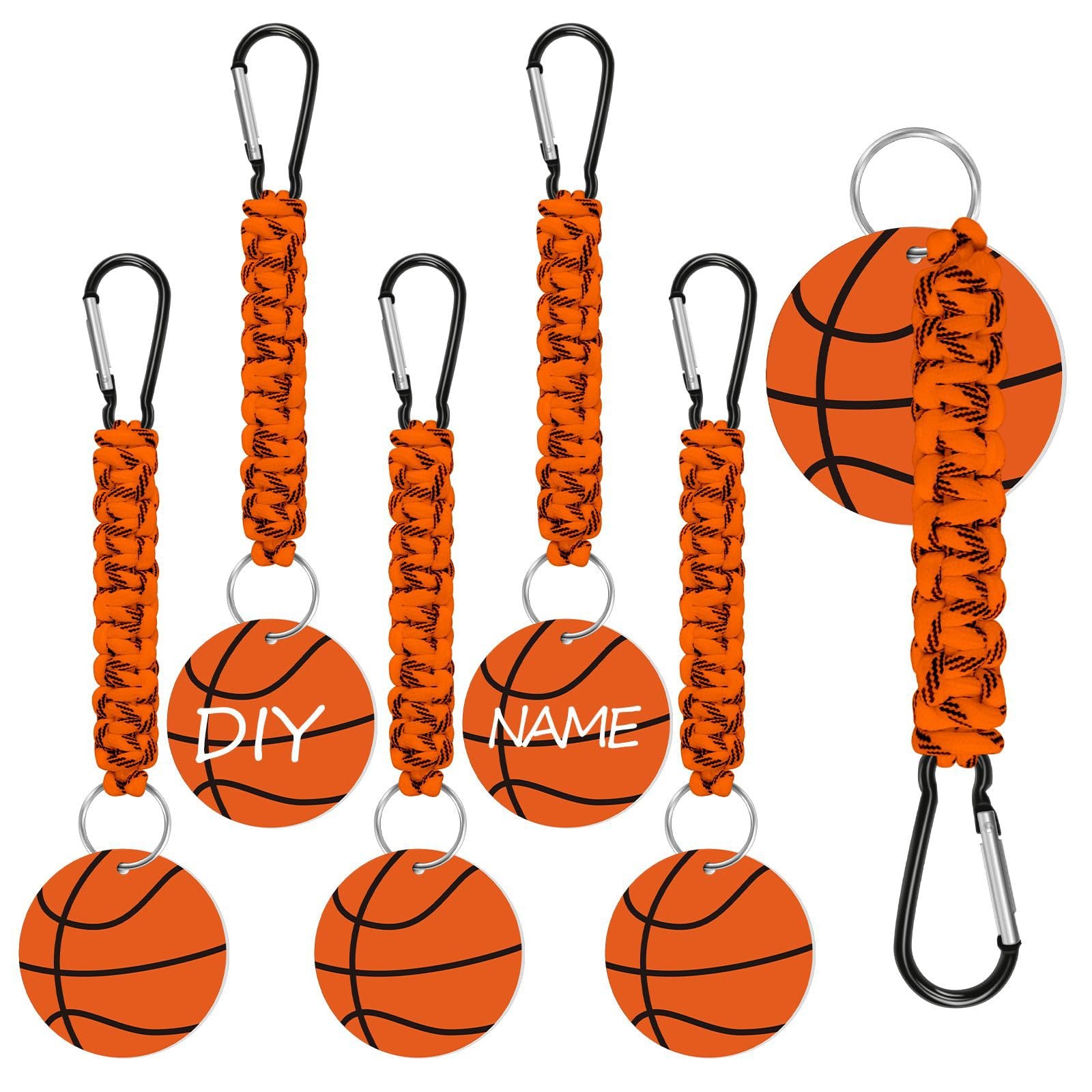 Brown DIY Basketball Keychain - Acrylic Ball Pendant with Nylon Rope, 2-Pack V888-ELOSUNG36939
