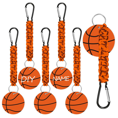 Brown DIY Basketball Keychain - Acrylic Ball Pendant with Nylon Rope, 2-Pack V888-ELOSUNG36939