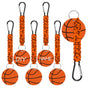 Brown DIY Basketball Keychain - Acrylic Ball Pendant with Nylon Rope, 2-Pack V888-ELOSUNG36939