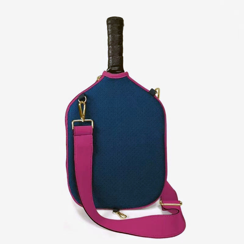 Dark Blue Neoprene Pickleball Paddle Cover - Waterproof Side Pocket Design, Shoulder Bag Style V888-ELOSUNG36941
