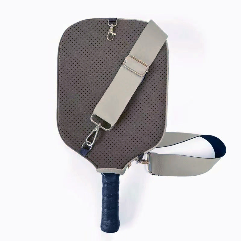 Dark khaki Neoprene Pickleball Paddle Cover - Waterproof Side Pocket Design, Shoulder Bag Style V888-ELOSUNG36945