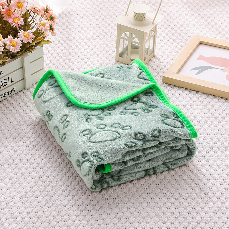 Green Pet Blanket Set - Plush Paw Print Design, 3-Piece Pack (S/M/L Sizes) V888-ELOSUNG36949
