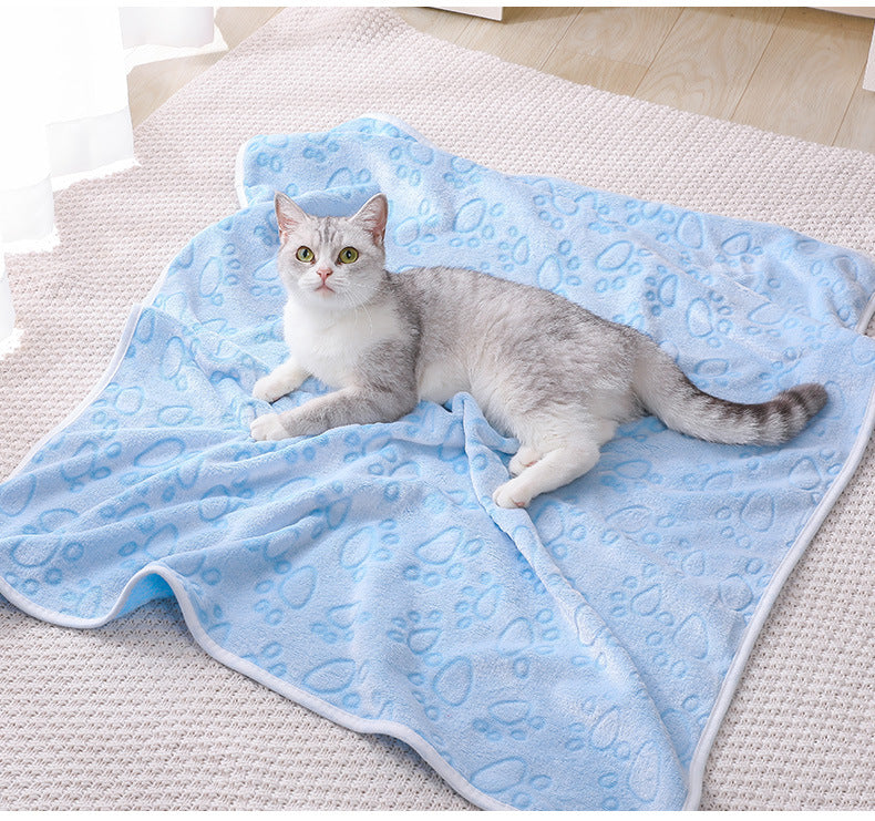 Green Pet Blanket Set - Plush Paw Print Design, 3-Piece Pack (S/M/L Sizes) V888-ELOSUNG36949