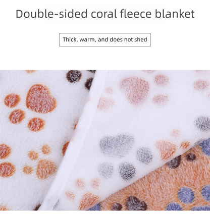 Green Pet Blanket Set - Plush Paw Print Design, 3-Piece Pack (S/M/L Sizes) V888-ELOSUNG36949