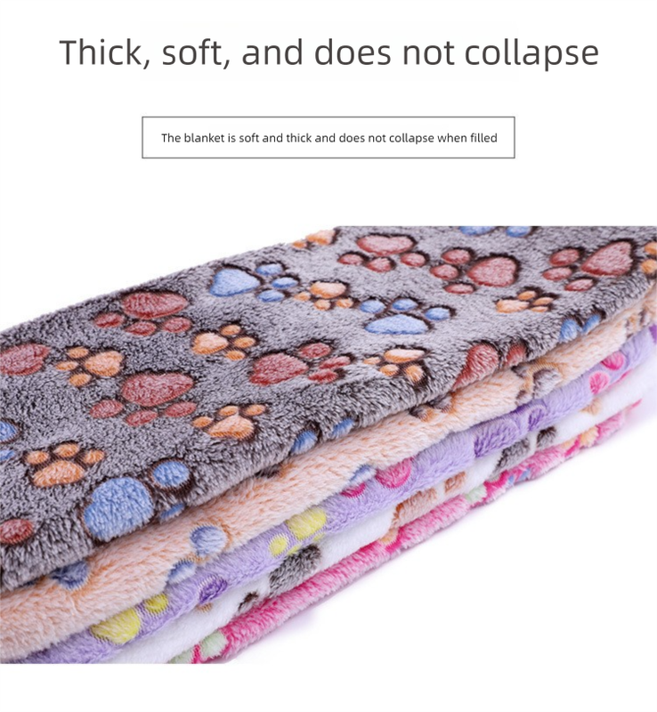 Pink Pet Blanket Set - Plush Paw Print Design, 3-Piece Pack (S/M/L Sizes) V888-ELOSUNG36954