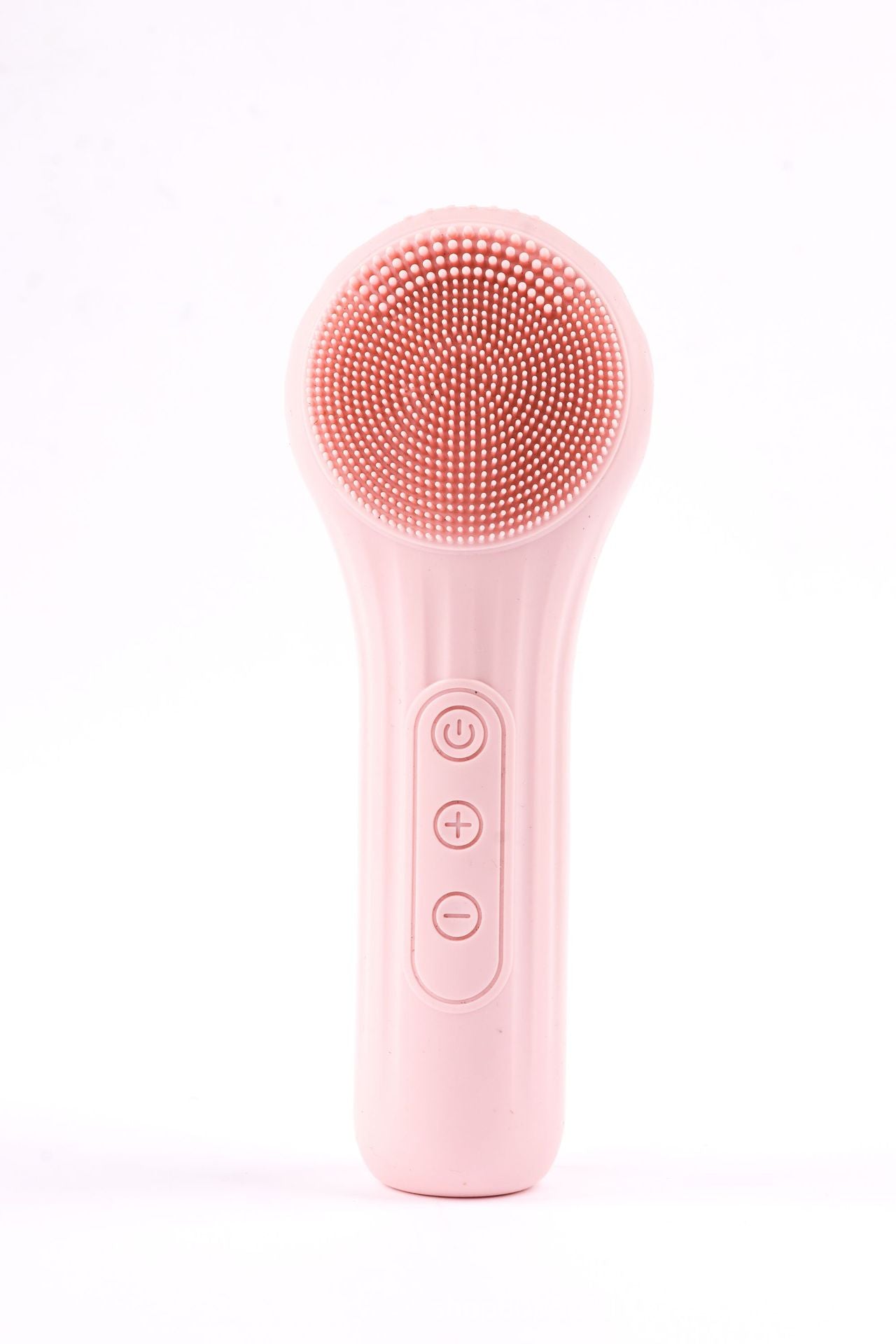 Pink Multi-Functional Silicone Facial Cleansing Brush - Ultrasonic & Heat Infusion Beauty Device V888-ELOSUNG36955