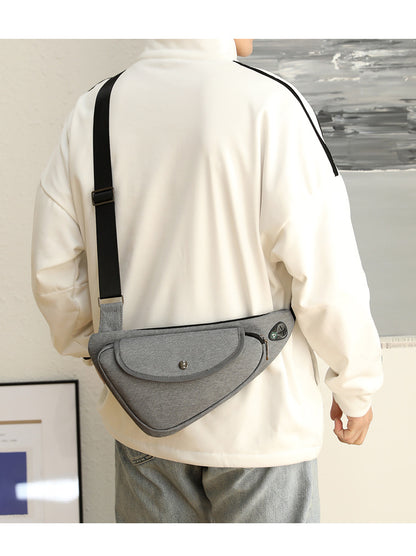 Grey Men's Nylon Fabric Chest Bag - Lightweight, Waterproof & Multi-Functional Crossbody Sling Bag V888-ELOSUNG36964