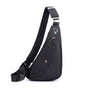 Black Men's Nylon Fabric Chest Bag - Lightweight, Waterproof & Multi-Functional Crossbody Sling Bag V888-ELOSUNG36965