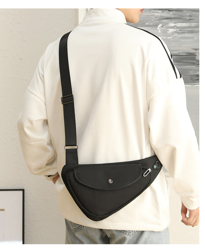 Black Men's Nylon Fabric Chest Bag - Lightweight, Waterproof & Multi-Functional Crossbody Sling Bag V888-ELOSUNG36965