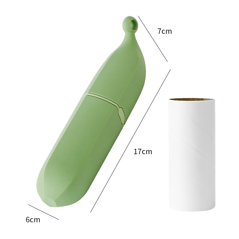Green Multifunctional Banana-Shaped Lint Remover - Portable Sticky Hair Cleaner with 6 Replaceable Rolls V888-ELOSUNG36971