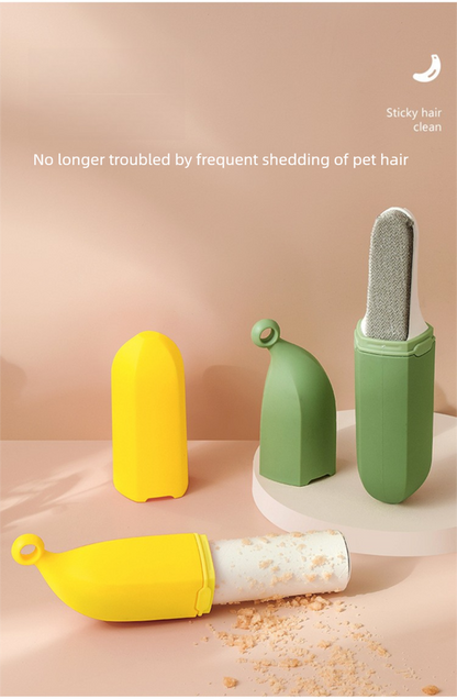Green Multifunctional Banana-Shaped Lint Remover - Portable Sticky Hair Cleaner with 6 Replaceable Rolls V888-ELOSUNG36971