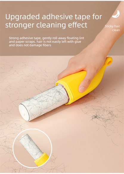 Green Multifunctional Banana-Shaped Lint Remover - Portable Sticky Hair Cleaner with 6 Replaceable Rolls V888-ELOSUNG36971