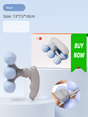 Blue Portable 6-Wheel Massage Roller - Quiet, Compact Muscle Relief Tool for Neck, Back, Legs & Shoulders V888-ELOSUNG36973